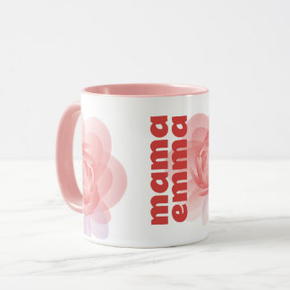 Personlig Rosa Flower Mugg Anpassningsbar Gift for