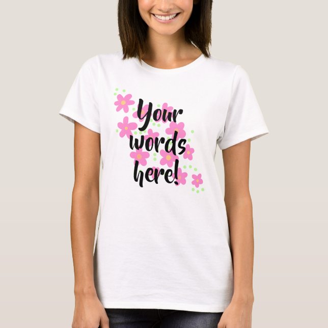 Personlig Rosa Flowers Women's T-Shirt (Framsida)