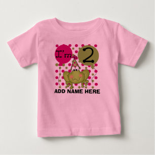 Personlig Rosa Frog 2:a födelsedag T-shirt