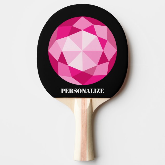 Personlig rosa gemstone ping pong paddle pingisracket (Framsidan)