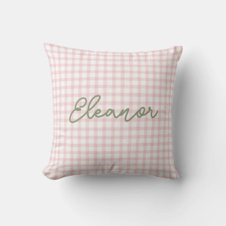 Personlig Rosa Gingham Pillow | Fånig Goose Kudde