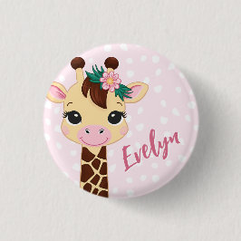 Personlig Rosa Giraffe Pin - för Empathy-Loving Knapp