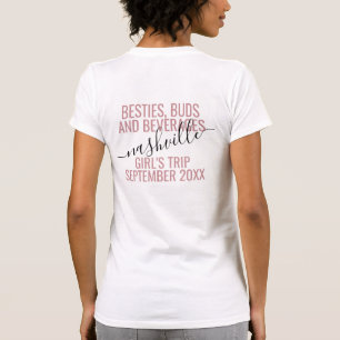 Personlig Rosa Girls Helg Bestie Resa Anpassningsb T Shirt