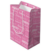 Personlig Rosa Girls Namn Collage Cute Birthday