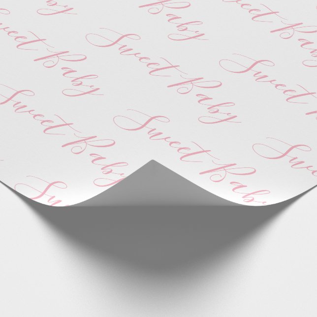 Personlig Rosa Girly Elegant Sweet Baby Presentpapper (Hörn)