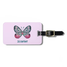 Personlig Rosa Glasswing Butterfly Art