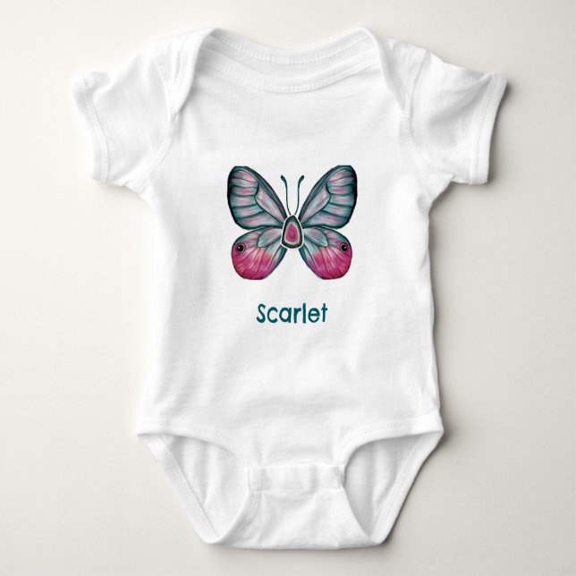Personlig Rosa Glasswing Butterfly Art T Shirt (Framsida)