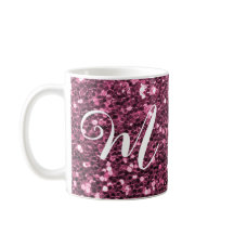 Personlig Rosa Glitter 2-tonkaffe Mugg