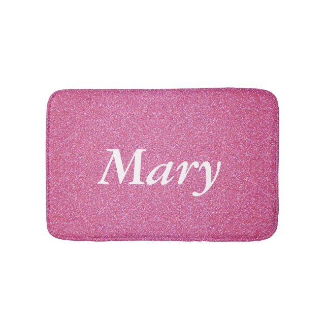 Personlig Rosa Glitter Bath Mat Badrumsmatta (Framsidan)