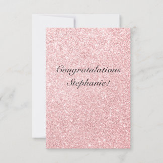 Personlig Rosa Glitter Grattis Card Kort