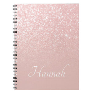 Personlig Rosa Glitter Ombre Anteckningsbok