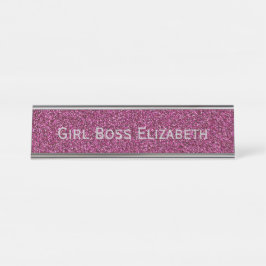 Personlig Rosa Glitter & Silver Girl Girl Chef Fun