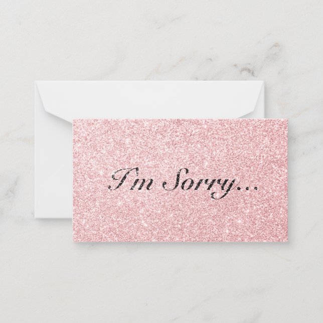 Personlig Rosa Glitter Stil Jag är ledsen kort (Framsida)