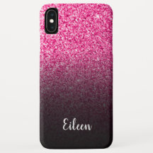 Personlig rosa glitter svart ombré