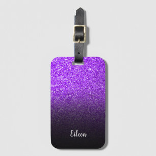 Personlig Rosa Glitter Svart Ombre Bagagebricka