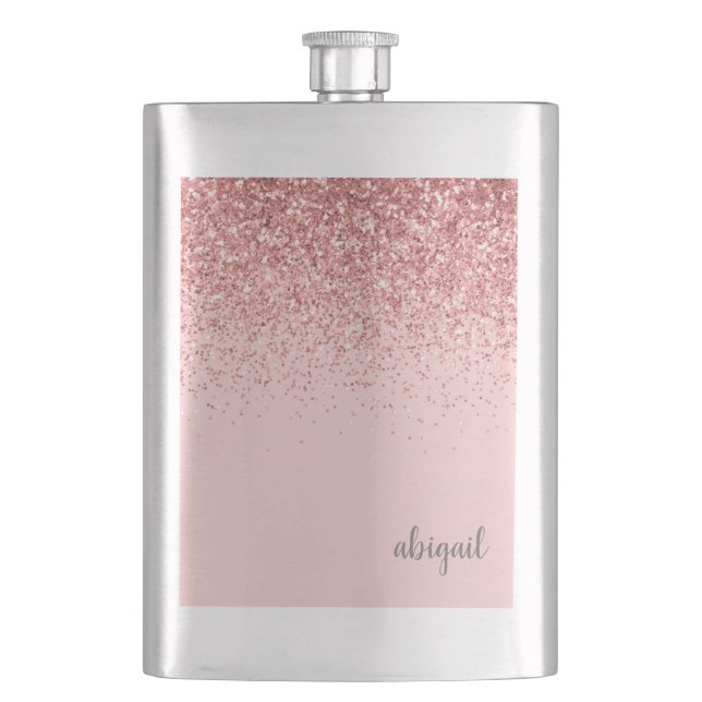 Personlig rosa glittermonogramnamn fickplunta (Framsidan)