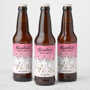 Personlig rosa glitterölsetikett för möhippa ölflaska etikett