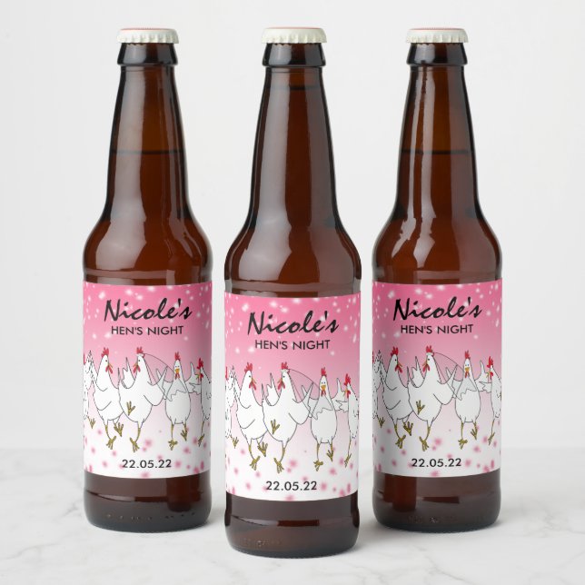 Personlig rosa glitterölsetikett för möhippa  ölflaska etikett (Flaskor)