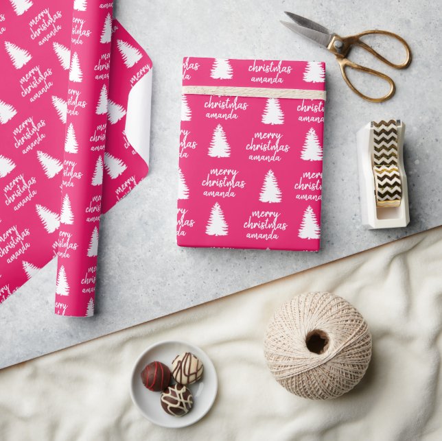 Personlig Rosa God jul Presentpapper (Hantverk)