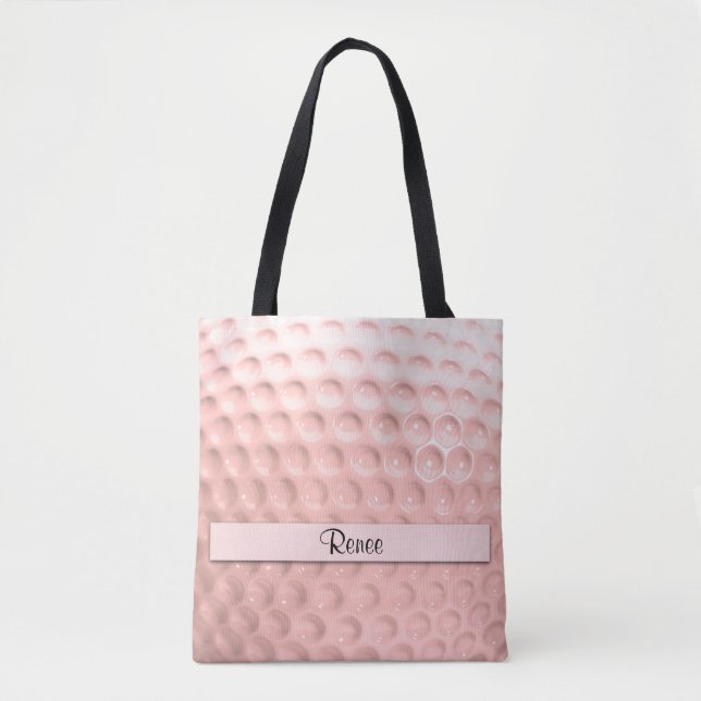 Personlig Rosa Golf Boll Sport Tote Bag Tygkasse (Framsida)