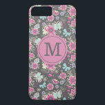 Personlig Rosa Grått Söt Blommigt<br><div class="desc">Det här är ett mobilfodral med ett vackert blommönster med grått,  rosa och blått.</div>