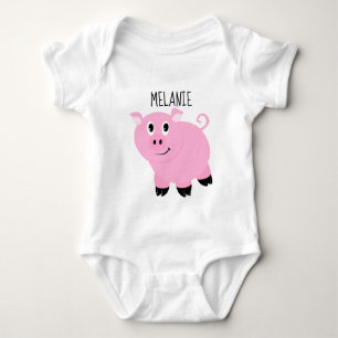 Personlig Rosa Gris Baby Djur Gris T Shirt