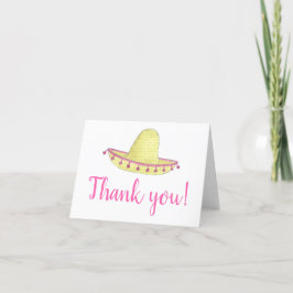 Personlig Rosa Grön Tjejaktig Sombrero-Tofs Tack Kort