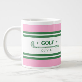Personlig Rosa & Grönt Golf Anpassningsbar-foto Jumbo Mugg