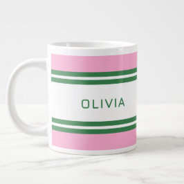 Personlig Rosa & Grönt Golf-Anpassningsbar Jumbo Mugg