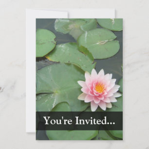 Personlig Rosa/Grönt Lily Pad Inbjudningar