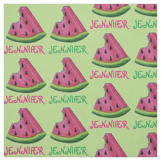 Personlig Rosa Grönt Watermelon Segce Frukt Tyg (Provkarta)