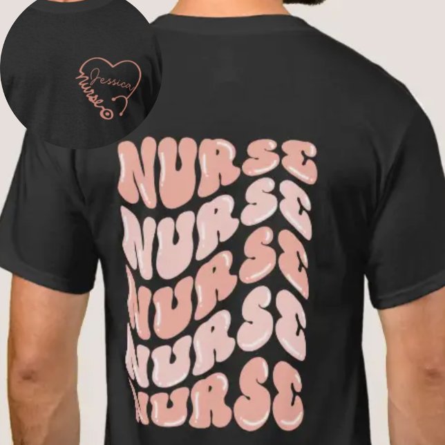 Personlig Rosa Groovy Nurse T Shirt (Skapare uppladdad)