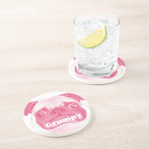 Personlig Rosa Grumpy Puggy Underlägg