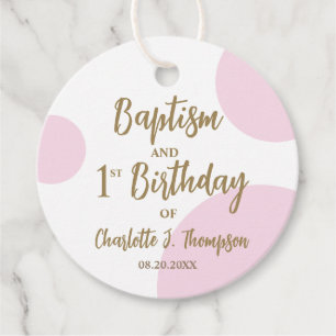 Personlig Rosa Guld Baby-baptism 1:a födelsedag Gåvor Etiketter