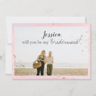 [Personlig] Rosa Guld Bridesmaid Frieri Photo Julkort