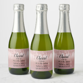 Personlig Rosa Guld Droppande Glitter Mini