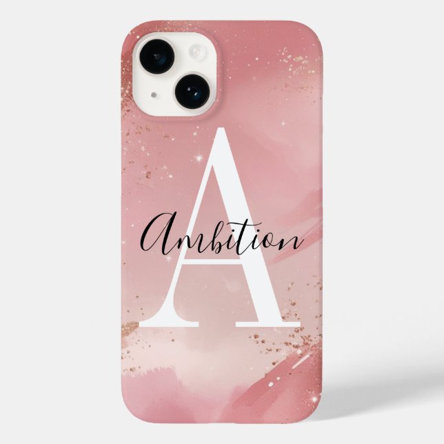 Personlig Rosa Guld Glitter Telefonfodral – Anpass (Baksida)