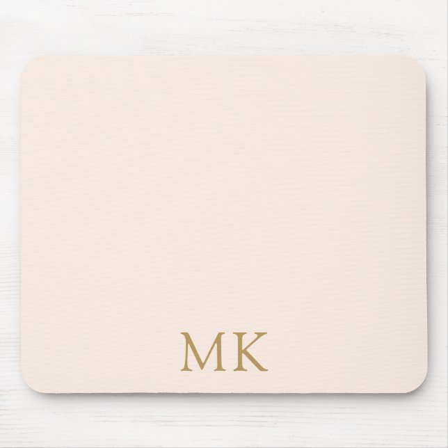 Personlig  Rosa Guld Monogram Initialer Musmatta (Framsidan)