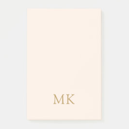 Personlig  Rosa Guld Monogram Initialer Post-it Block