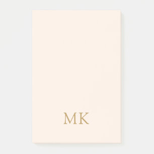 Personlig Rosa Guld Monogram Initialer Post-it Block