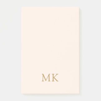 Personlig Rosa Guld Monogram Initialer Post-it Block