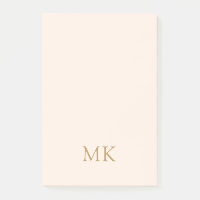 Personlig  Rosa Guld Monogram Initialer Post-it Block (Framsida)