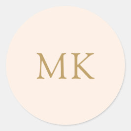 Personlig  Rosa Guld Monogram Initialer Runt Klistermärke