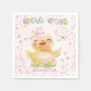Personlig Rosa Gummiankbonad Pappersservett