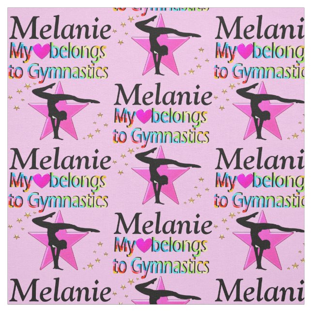 PERSONLIG ROSA GYMNASTICS STAR FABRIC TYG (Provkarta)