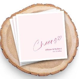 Personlig Rosa Heart Cheers Bröllop Napkins Pappersservett
