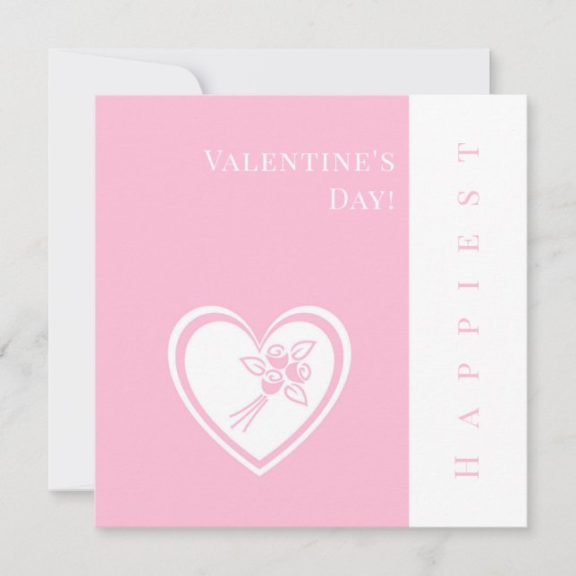 Personlig Rosa Heart Ro Valentine Day Card (Framsida)