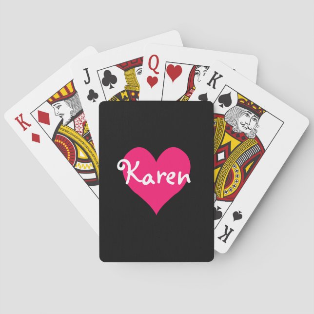 Personlig Rosa Heart Spelkort (Baksidan)