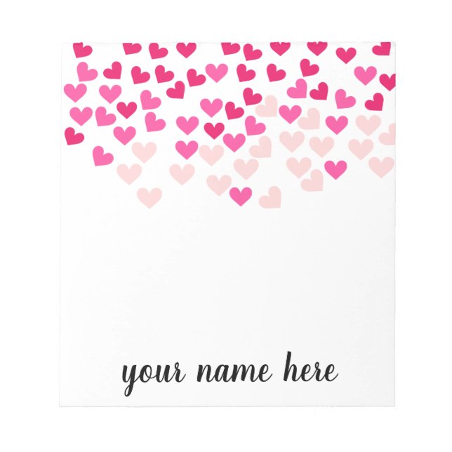 Personlig Rosa Hearts Girls, Anteckningsblock (Framsida)