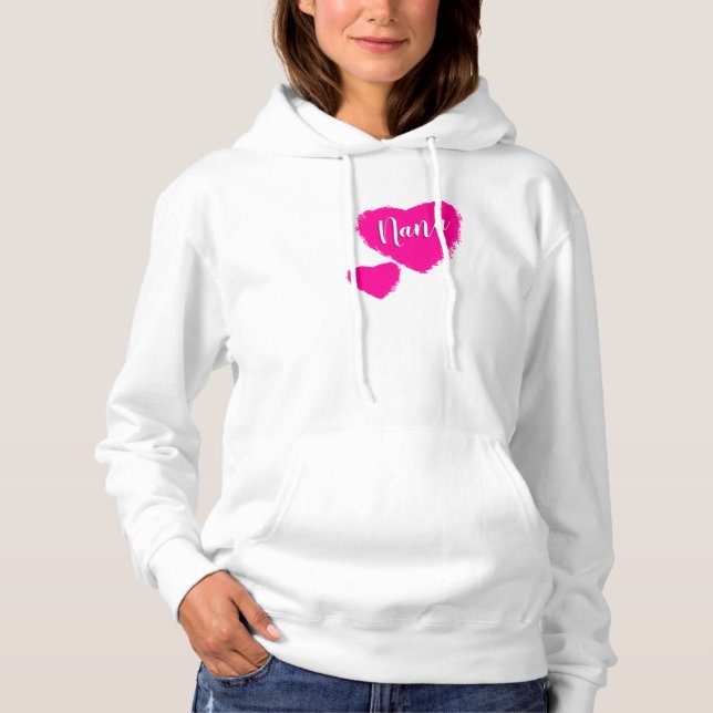 Personlig Rosa Hearts Nana T Shirt (Framsida)